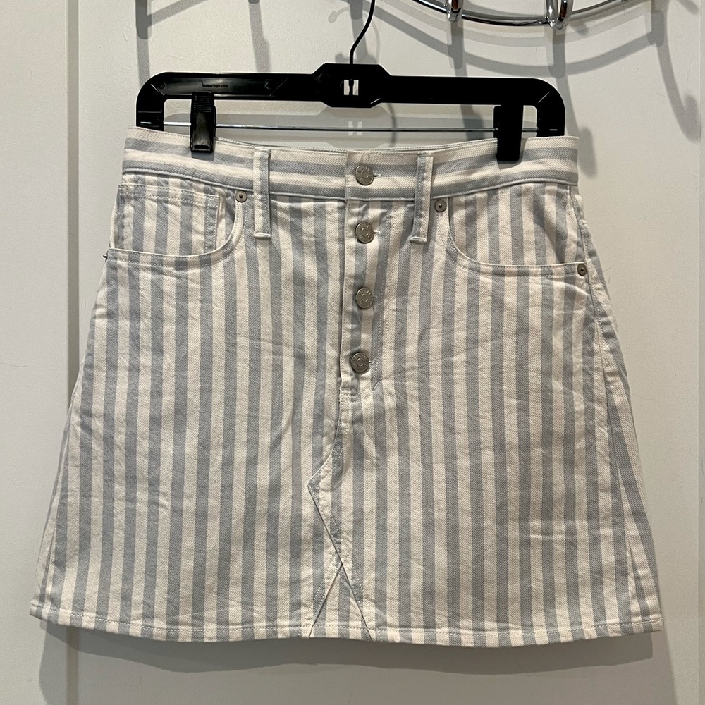 Madewell Denim Striped Skirt, Sz 27